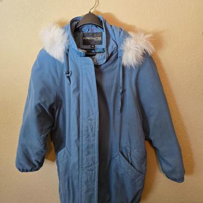 Forecaster of Boston Women’s Winter Parka – Size M – Blue with Faux Fur Hood