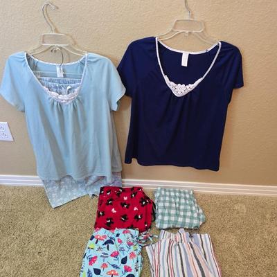 Women's Small Pajama & Lounge Set – Shirts & 3 Extra Bottoms