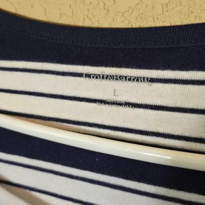4 Long-Sleeve Casual Women’s Tops – Stripes & Solids (Size L)