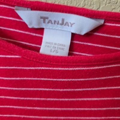 4 Long-Sleeve Casual Women’s Tops – Stripes & Solids (Size L)