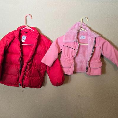 Children's Winter Coats – Puffy Red & Pink Faux Fur Lined