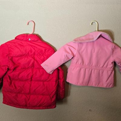 Children's Winter Coats – Puffy Red & Pink Faux Fur Lined