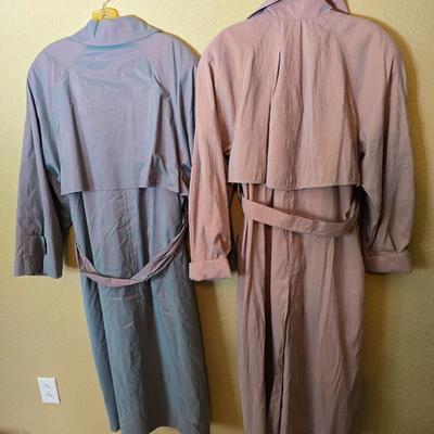 Vintage London Fog Trench Coat Duo – Classic Mauve + Rose with Belts