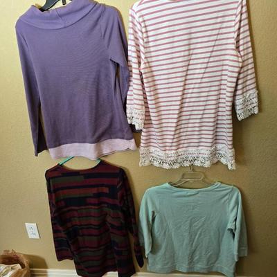 Soft & Stylish: 4-Piece Women's Long Sleeve Top Lot