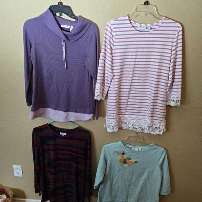 Soft & Stylish: 4-Piece Women's Long Sleeve Top Lot