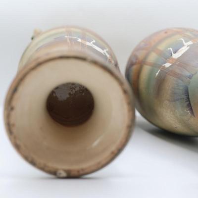 Pair of Vintage Hand Painted Vases