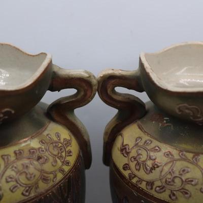 Pair of Vintage Hand Painted Vases