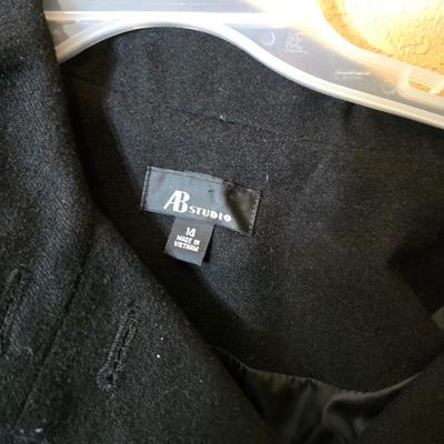 2-Piece Women’s Jacket Lot – Croft & Barrow Corduroy (L) & AB Studio Wool-Blend Coat (14)