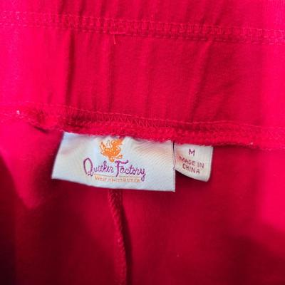 2-Piece Quacker Factory Pull-On Skirt Lot – Red & White, Size M