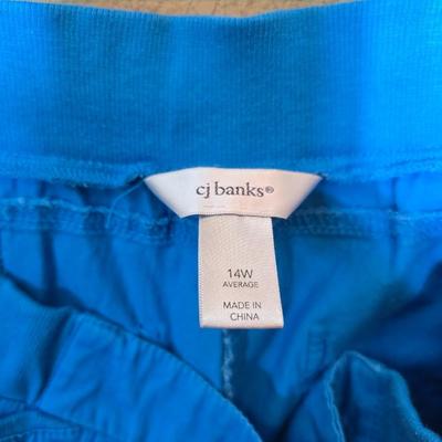 3-Piece Summer Pants Lot – Size 14/14W – Hot pink, Bright Blue & Navy – Christopher & Banks & CJ Banks