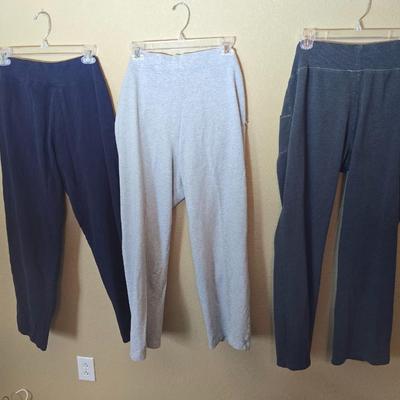 3-Piece Ladies' Loungewear Pants Lot – Size Large – Eddie Bauer, White Stag