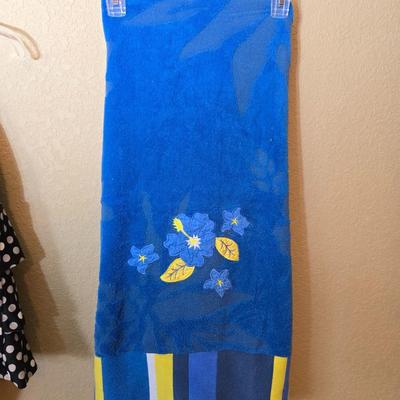 Polka Dot Swimsuit Set – Croft & Barrow Size 16, Sun Hat & Floral Towel