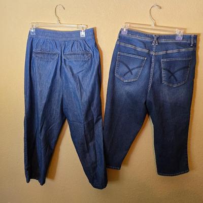 2 Women’s Christopher & Banks Size 10 Denim Pants – Classic & Embroidered