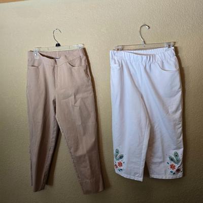 2 Women's Pull-On Pants – Isaac Mizrahi Live & Quacker Factory – Sizes S & 8