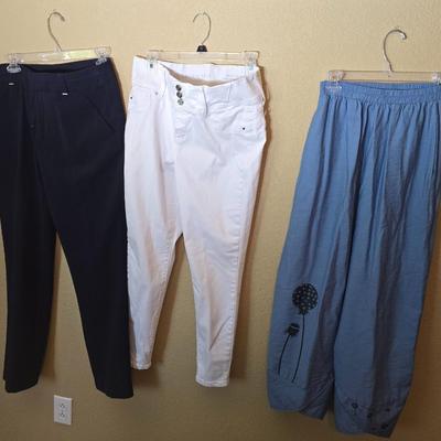 Women's Pants – Assorted Styles (3 Pairs, Sz 8–S)