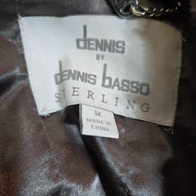 Dennis Basso Sterling Faux Fur & Faux Leather Coat – Size M