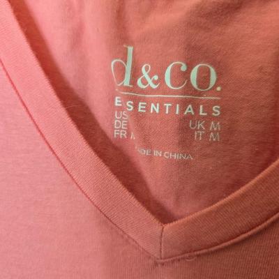 Coral Pink V-Neck Long Sleeve Top – d&co Essentials – Size M