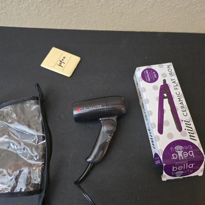 For travel - Hairstyling Set with Hair Dryer and Ceramic Flat Iron