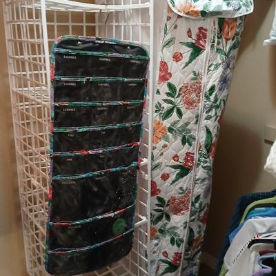 Hanging Closet Organizer & Jewelry organizer and a Garment Bag