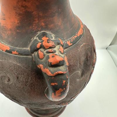 Japanese Tokoname Pottery Dragon in Clouds Amphora Vase