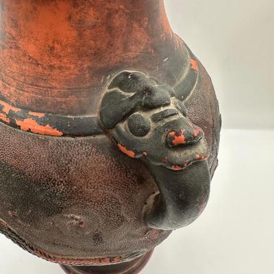 Japanese Tokoname Pottery Dragon in Clouds Amphora Vase