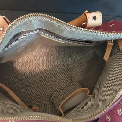 Dooney & Bourke Burgundy Monogram 3-Piece Set – Satchel, Wristlet & Wallet