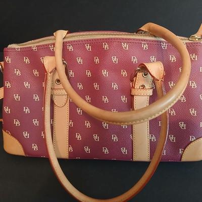 Dooney & Bourke Burgundy Monogram 3-Piece Set – Satchel, Wristlet & Wallet
