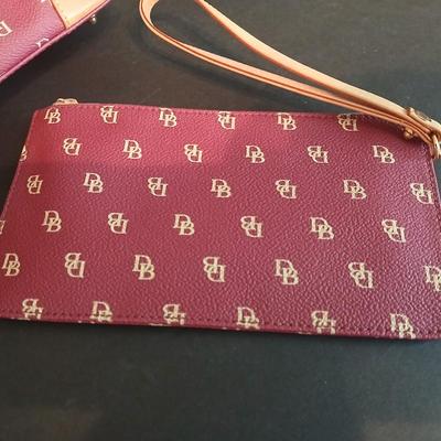 Dooney & Bourke Burgundy Monogram 3-Piece Set – Satchel, Wristlet & Wallet