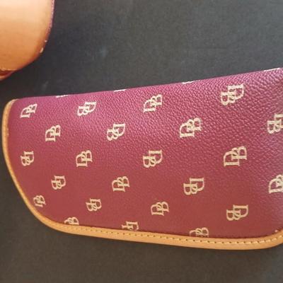 Dooney & Bourke Burgundy Monogram 3-Piece Set – Satchel, Wristlet & Wallet