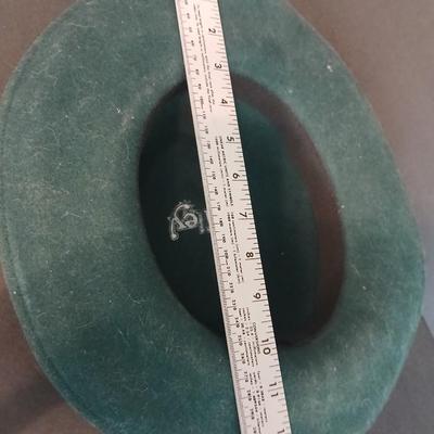 Vintage Bailey Western Wool Hat – Green Felt with Concho Band