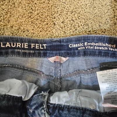 4-Piece Women’s Jeans Lot – Laurie Felt Size 8, Embellished & Embroidered Styles