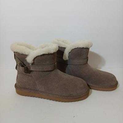 Koolaburra by UGG Suede Shearling-Lined Ankle Boots – Women's Size 9 (EU 40)
