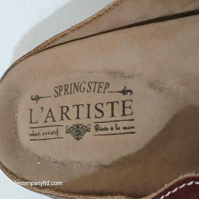 2 Women's Leather Clogs – L'Artiste by Spring Step & Perforated Mary Jane Style – Size EU 39