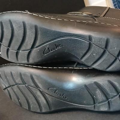 Stylish Leather Ankle Boot Duo – Clarks & Navy Casual Boots (Size 8.5M)