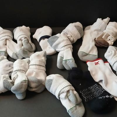 Athletic & Crew Socks – White & Dark Assorted Lot (15+ Pairs)