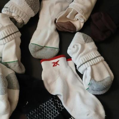 Athletic & Crew Socks – White & Dark Assorted Lot (15+ Pairs)