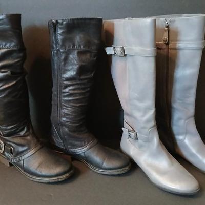 Women's Tall Boots in Black and Gray