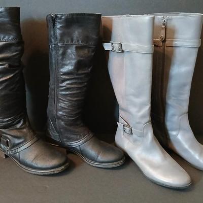 Women's Tall Boots in Black and Gray