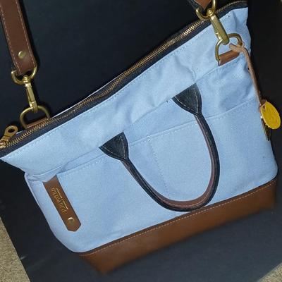 R. Riveter Blue Canvas and Leather Tote Bag