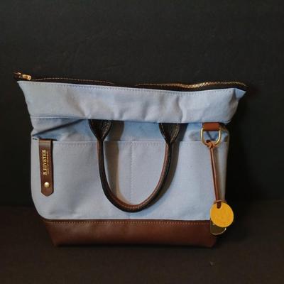R. Riveter Blue Canvas and Leather Tote Bag