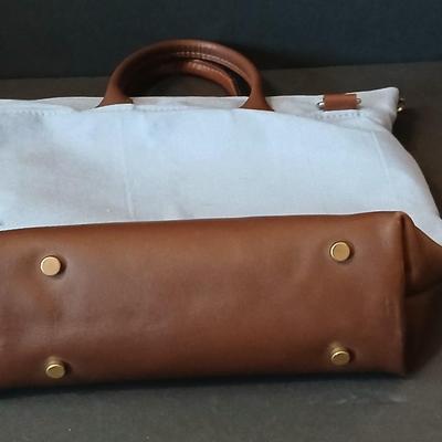 R. Riveter Blue Canvas and Leather Tote Bag