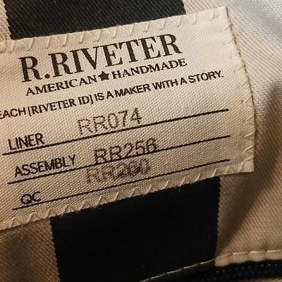 R. Riveter Blue Canvas and Leather Tote Bag