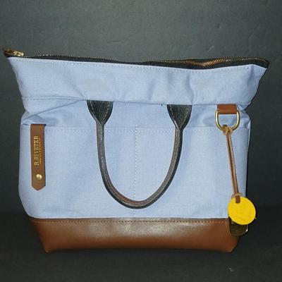 R. Riveter Blue Canvas and Leather Tote Bag