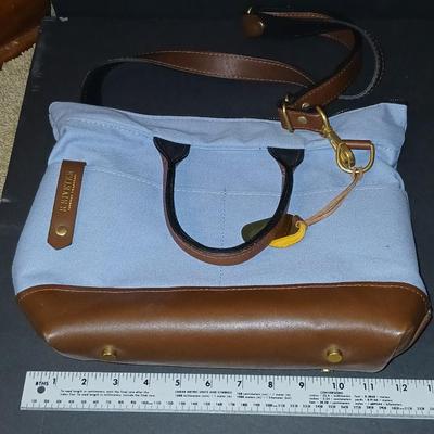 R. Riveter Blue Canvas and Leather Tote Bag