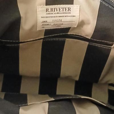 R. Riveter Blue Canvas and Leather Tote Bag