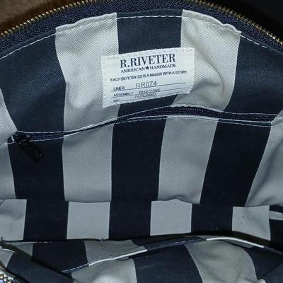 R. Riveter Blue Canvas and Leather Tote Bag