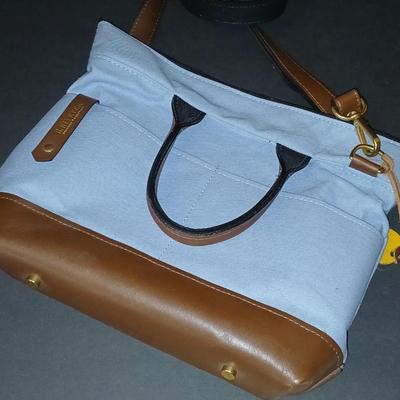 R. Riveter Blue Canvas and Leather Tote Bag