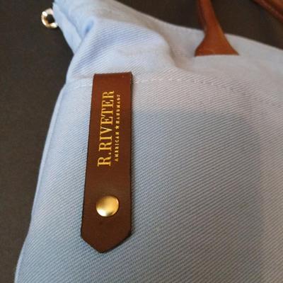 R. Riveter Blue Canvas and Leather Tote Bag
