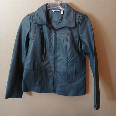 D&Co Denim Blue Faux Leather Jacket