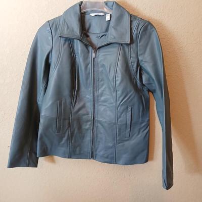D&Co Denim Blue Faux Leather Jacket